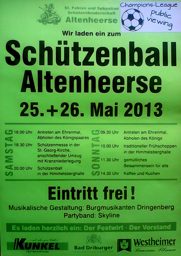Schützenball 2013 in Altenheerse